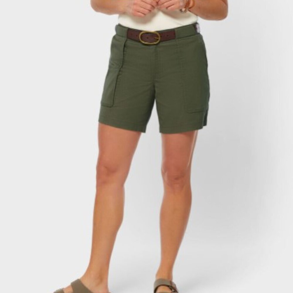 Duluth Cargo Hempstop/Dry-Fit/Ripstop Deep Sage 7" Shorts -18
